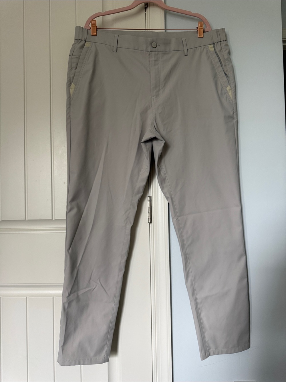 Men's Light Gray Chino Pants - Classic Straight Fit